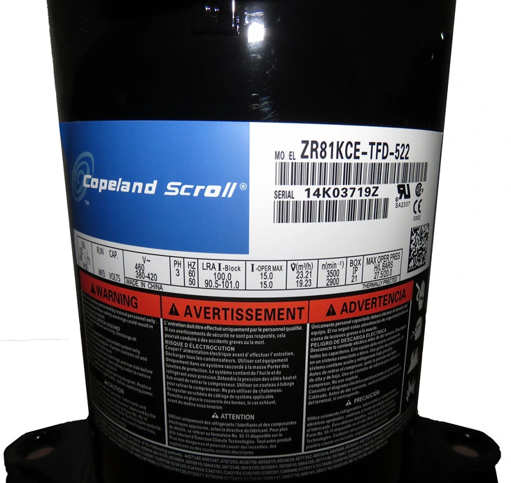 3HP Copeland Scroll Compressor Zr36kc-Tfd-522
