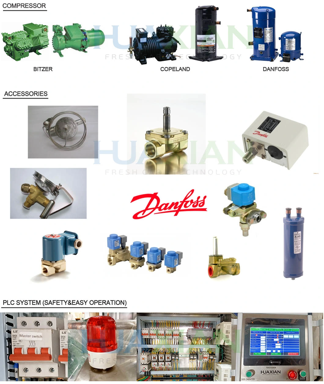 Custom Cold Storage Cooler Refrigeration System Vacuum Pump Fast Air Cooling Condenser Units