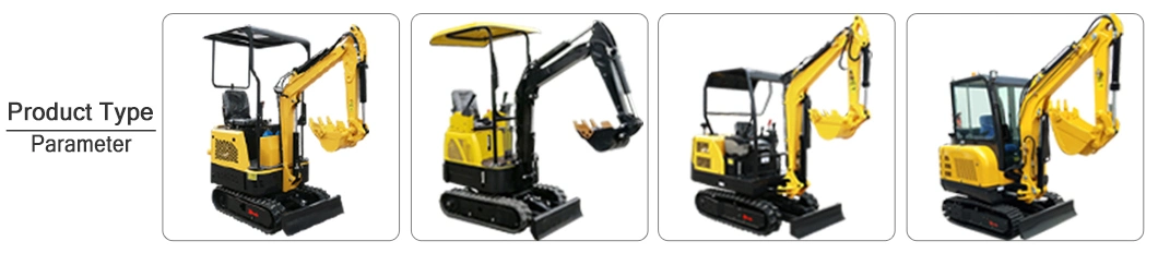 Hydraulic Crawler Mini Excavator Tracked Digger Machine Micro Excavator List with Attachments 0.8 Ton 1 Ton 1.5 Ton 2 Ton 2.5 Ton 3 Ton 3.5 Ton 5 Ton 6 Ton
