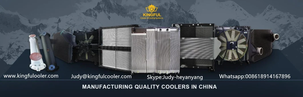 Cost-Effective Fin Type Air Cooled Aluminum Hydraulic Oil Cooler with 24V Fan