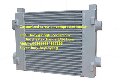 Air Cooled Aluminum Plate Fin Combined Air and Oil Cooler for Screw Compressor