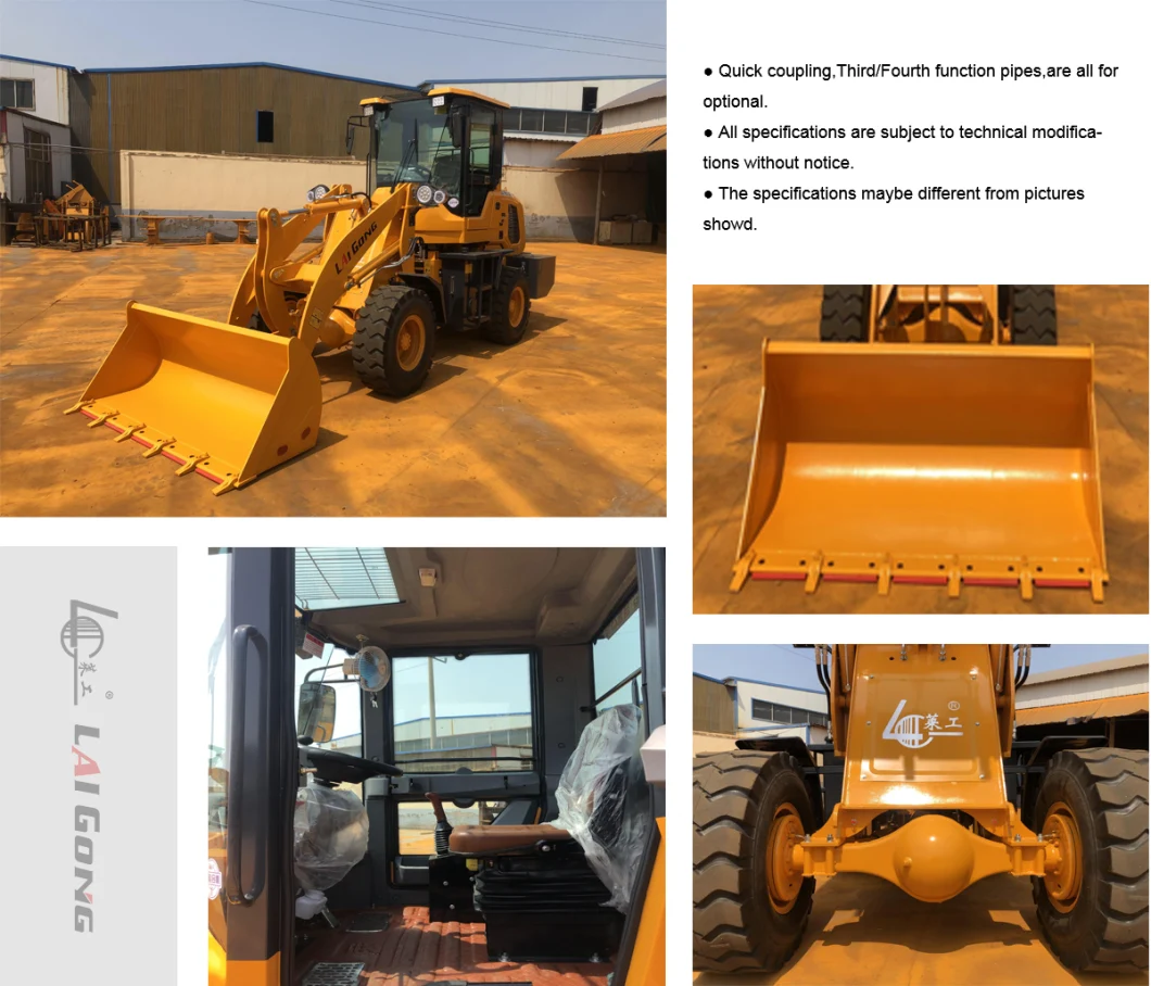 Laigong 1 Ton 1.5 Ton 2 Ton 2.5 Ton 1ton 1.5ton 2ton 2.5ton Mini Wheel Loader with Joystick and Free Heater