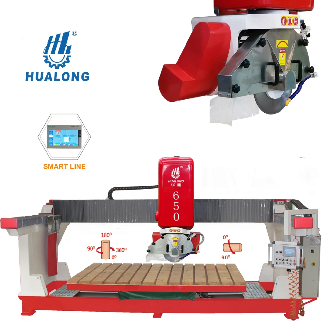 Hualong Hlsq-650 Diamond Saw Blade Laser Bridge Stone Cutting Head Rotating Machine for Sale
