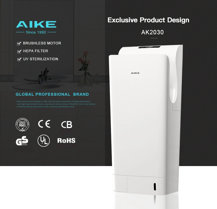 AK2030 Wall mounted washroom blade hand dryers