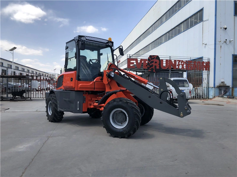 Everun Brand Er16 1600kg Small Wheel Loader with Snow Blade and V Snow Blade for Sale