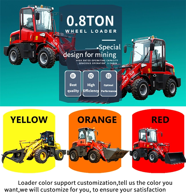 Zl08f 0.8ton Contruction Mini Small Front End Loader with Snow Blade