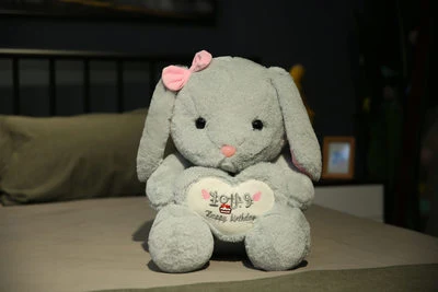 30-60cm Soft Stuffed Plush Baby Toy Beatiful Birthday Rabbit with Bow and Heart