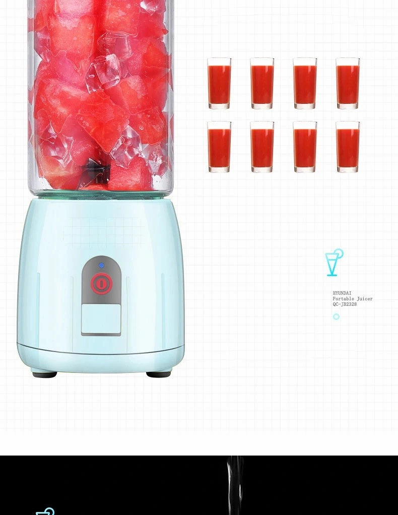 2020 New Personal Size Rechargeable Smoothie Mini Hand Portable 6 Blades USB Portable Blender