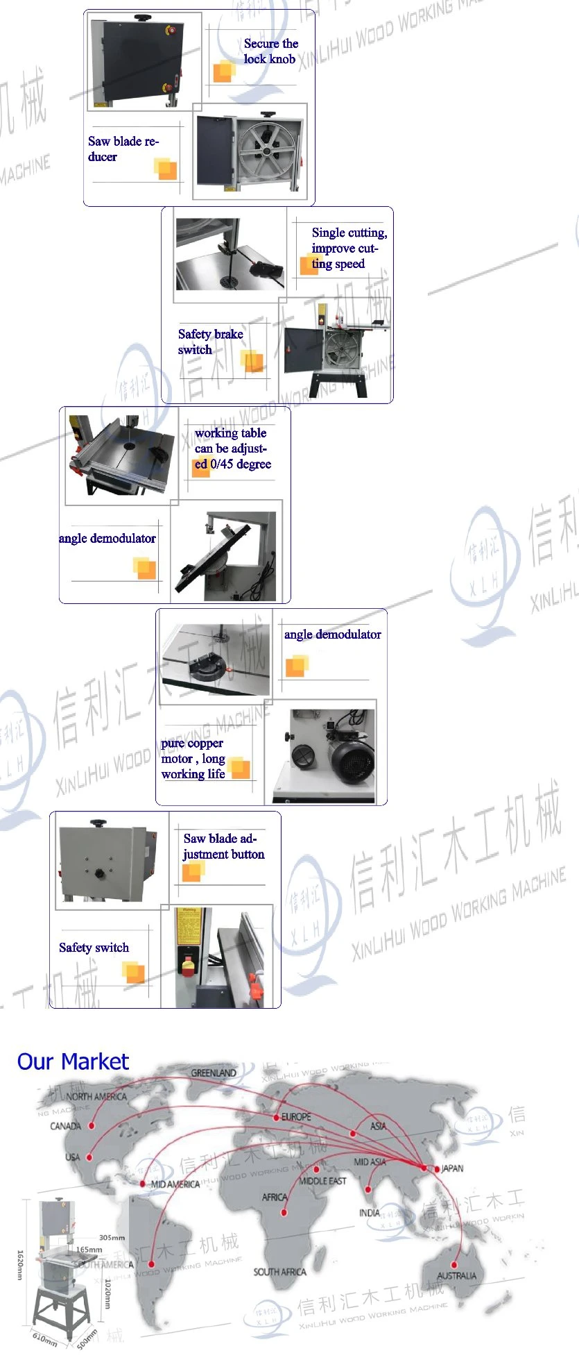 Low Price Mini Band Saw Vertical Metal Band Saw (Manual and Automatic) Woodworking Machinery/ Cheap Woodworking Saw Wood Cutting Vertical Band Sawing Machine