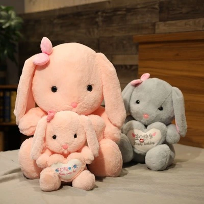 30-60cm Soft Stuffed Plush Baby Toy Beatiful Birthday Rabbit with Bow and Heart