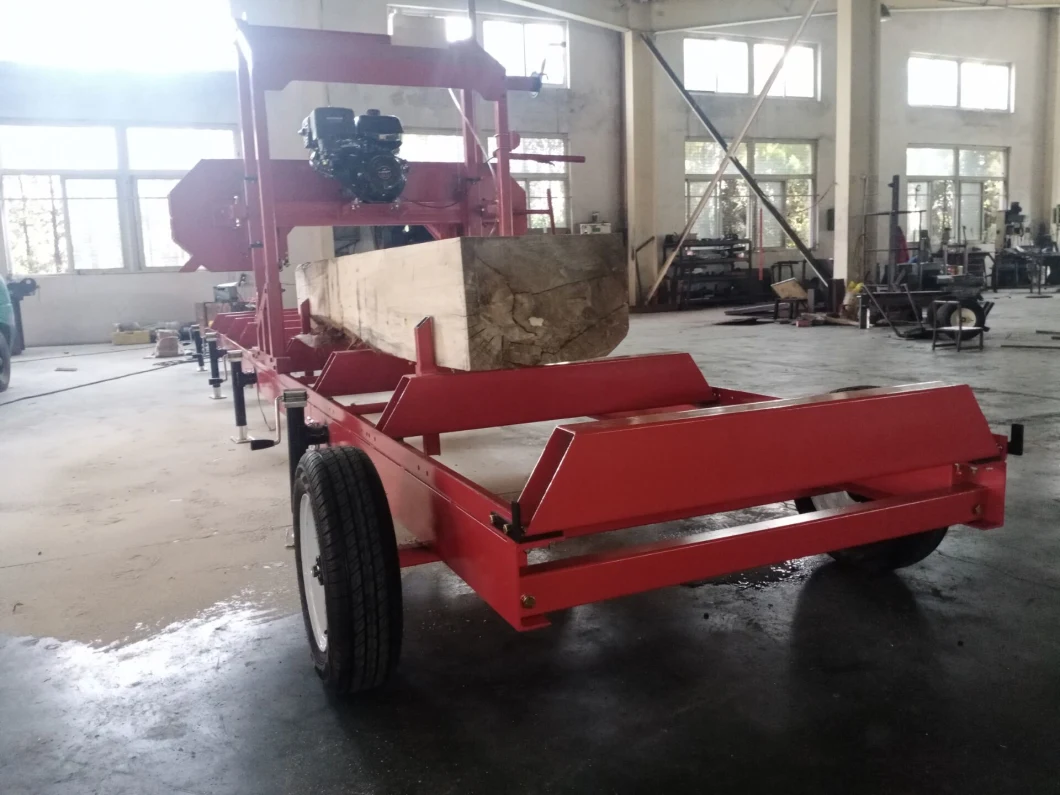 Versatile Portable Mobile Band Sawmill with Lifter Wheels Tow Bar Tail Lights