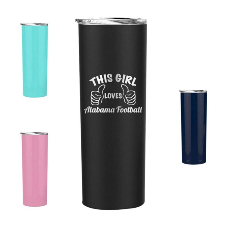 Durable Stainless Steel Slim Thermos Flask Travel Mug with Straw