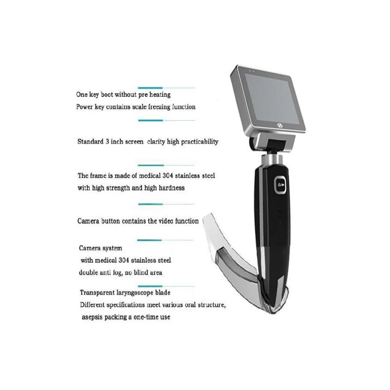 Hospital Medical Equipment 3.0 Inch Ent and Surgical Anesthesia and Emergency Apparatus Reusable Video Laryngoscope Ent