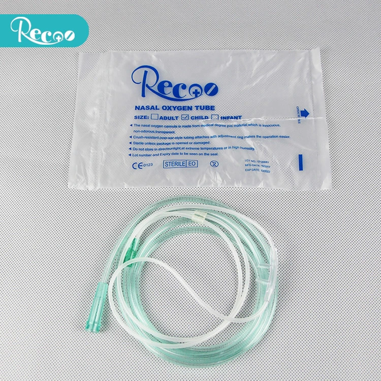 Disposable Medical PVC Colored Oxygen Nasal Cannula for Adult/Child/Infant