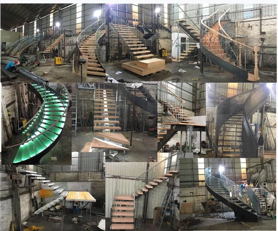 Curved Stair Powder Coated/Hot Galvanized Carbon Steel Arc/Curved Staircase