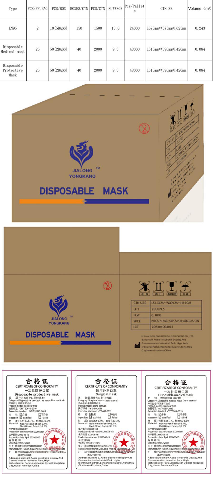 Medical Equipment Disposable Protective Medical Face Mask for Hospital Doctor Nurse Patient Useon White List