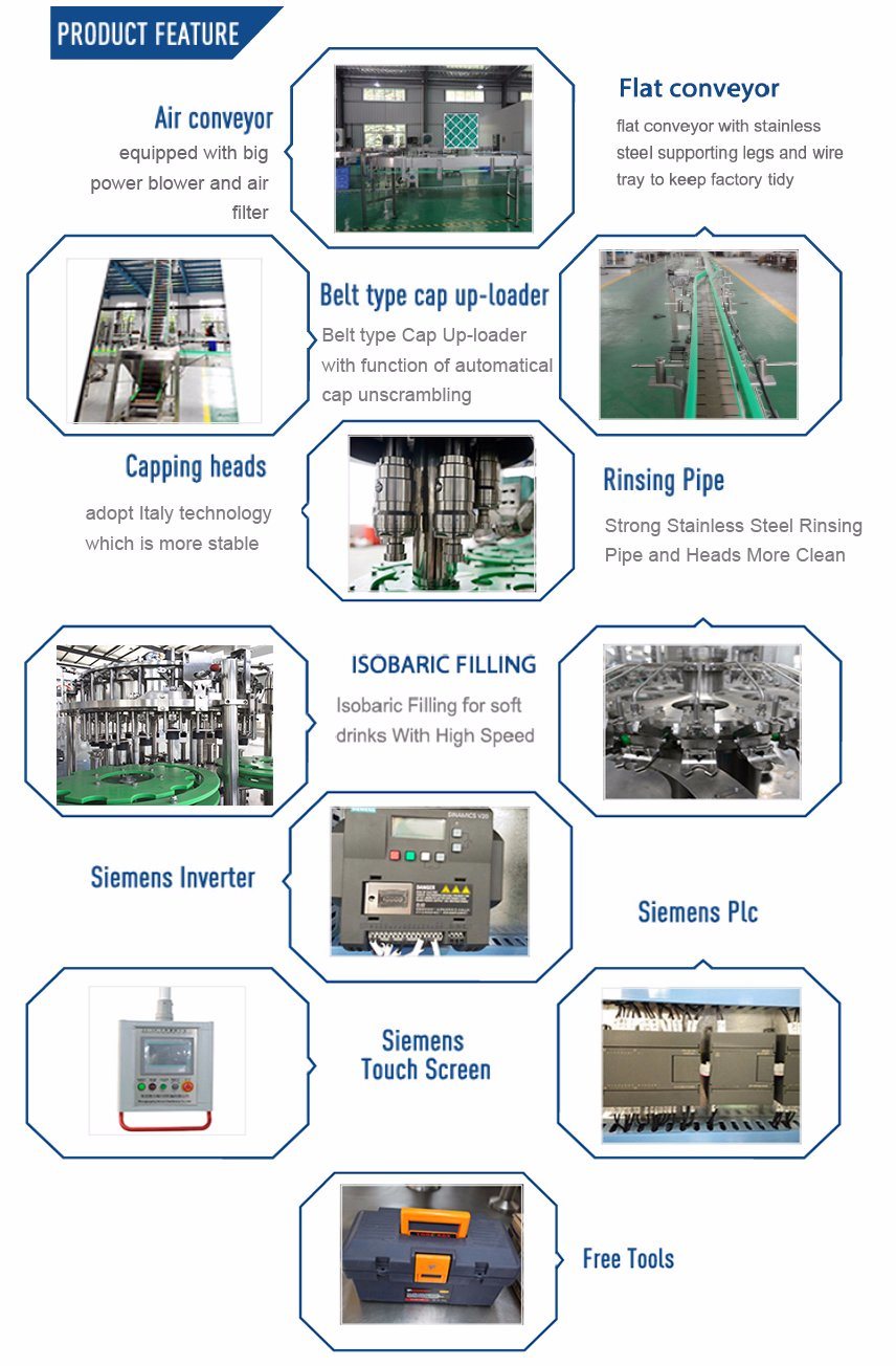 Factory Cost Carbonated Drinks Filling Machine / CSD Bottling Machinery