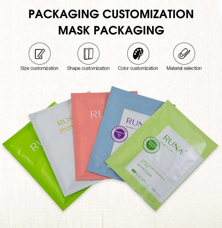 High Quality Long Duration Time Aluminium Foil Material Facial Mask Bag Cosmetic Sachet Packaging Pouch Bag