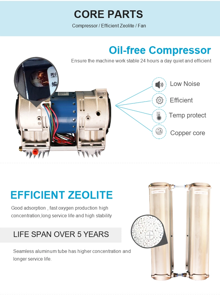 New Design Oxygen Generator 5L Homecare Low Noise Medical Oxygen Concentrator for Copd