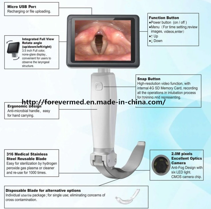 Ce&ISO Approved Medical Grade Disposable Anesthesia Laryngoscope (LED) -95mm