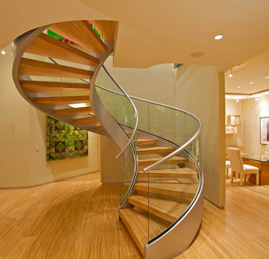 Curved Stair Powder Coated/Hot Galvanized Carbon Steel Arc/Curved Staircase
