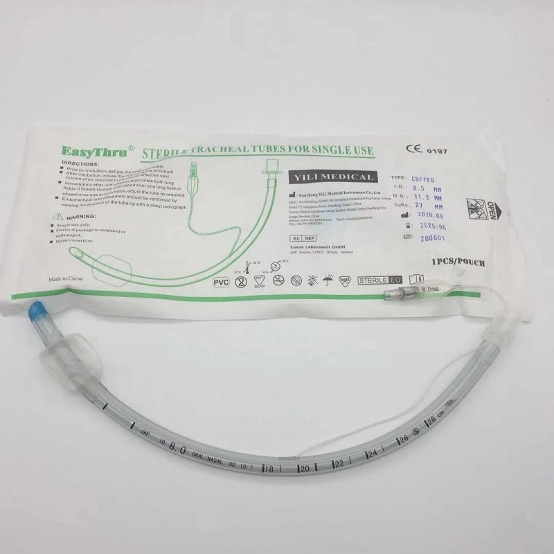 Oral or Nasal Preformed PVC Endotracheal Intubation Cuffed Ett Tube Endotracheal Tube for Artificial Airway
