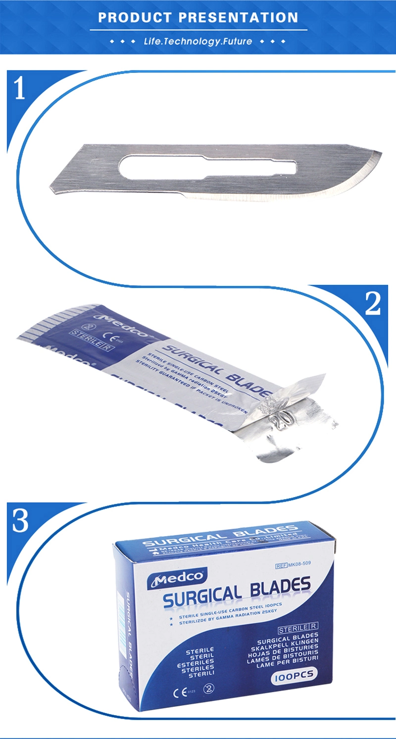 Disposable Surgical Types of Surgical Blade Carbon Stainless Steel Sizes