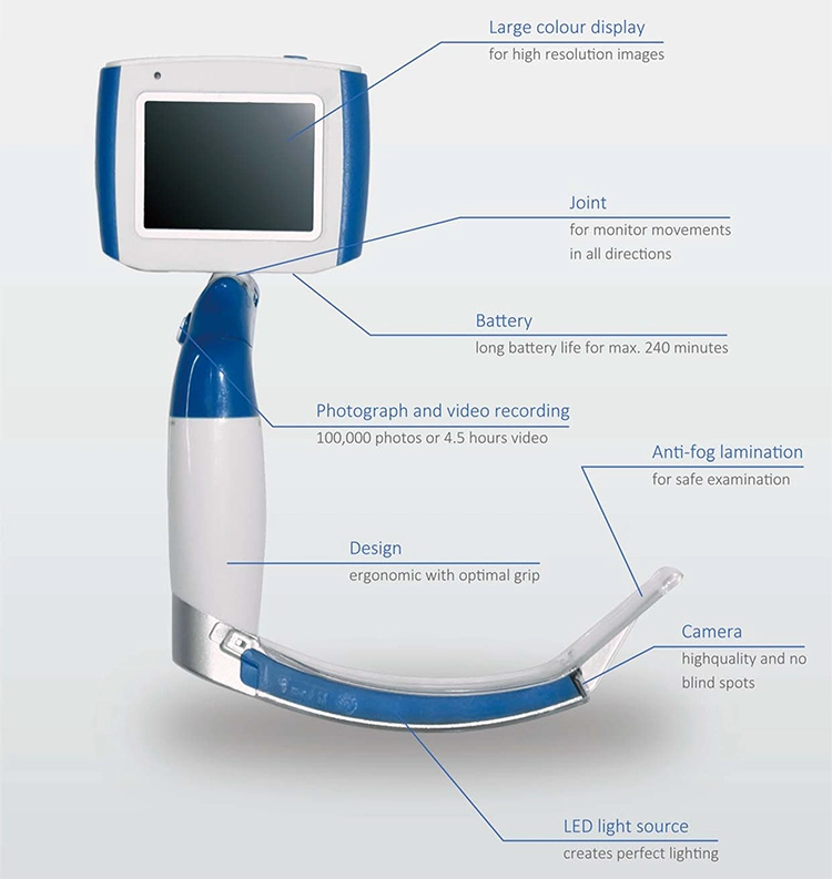 IN-P020-1 Flexible Reusable Disposable Blade USB Plastic Anesthesia Video Laryngoscope