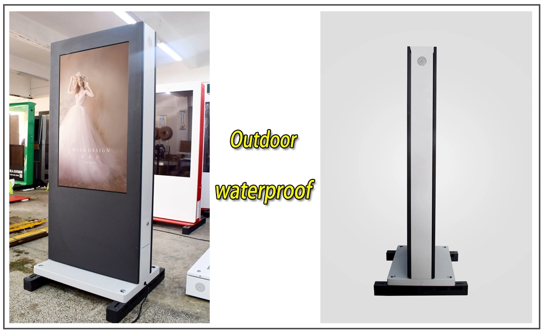 55 Inch High Quality Long Duration Time Outdoor Standing LCD Advertising Displayer Stand Large Screens