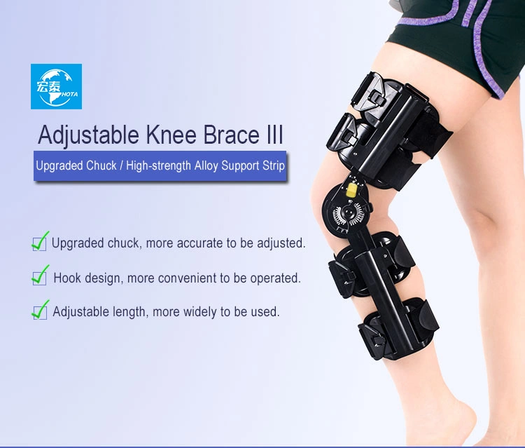 Orthopedic Knee Support / Orthotic Knee Joints Splint / Medical Hinged ROM Knee Brace for Injured