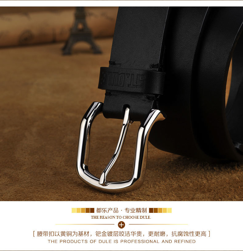 Fashion Belt Top Grain Genuine Cow Leather Belt Men Belts Pin Buckle Leather Belt