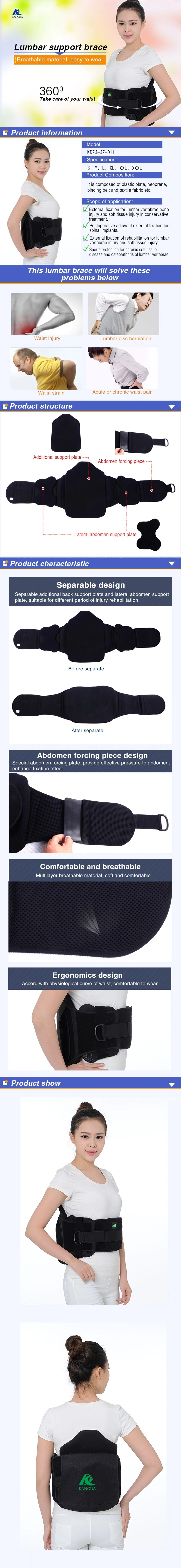 Factory Price Lumbar Support Lower Lumbar Support Medical Belt Waist Brace with Back Panel