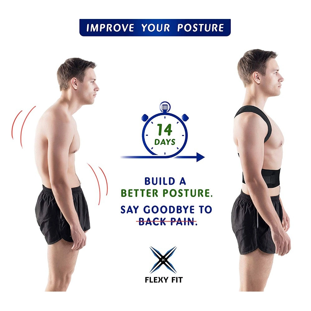 Unisex Adjustable Posture Corrector Back Support Shoulder Lumbar Brace Belt