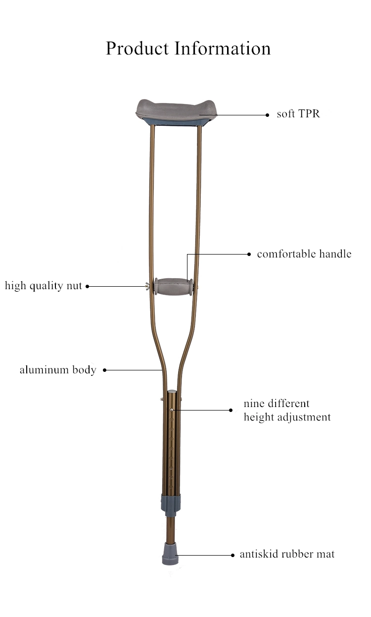 Wholesale Aluminum Alloy Material Lightweight Under Arm Crutches