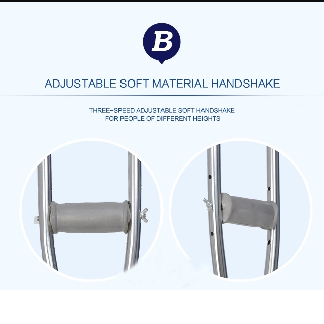 Crutch Manufacturer Multi-Position Adjustable Stainless Steel Walking Stick Elbow Crutch Underarm Crutch