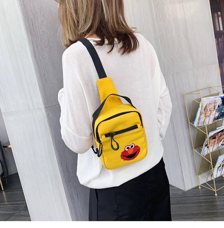 Utility Messenger Bag Girls Shoulder Sling Bag Printed Canvas Sling Chest Bag