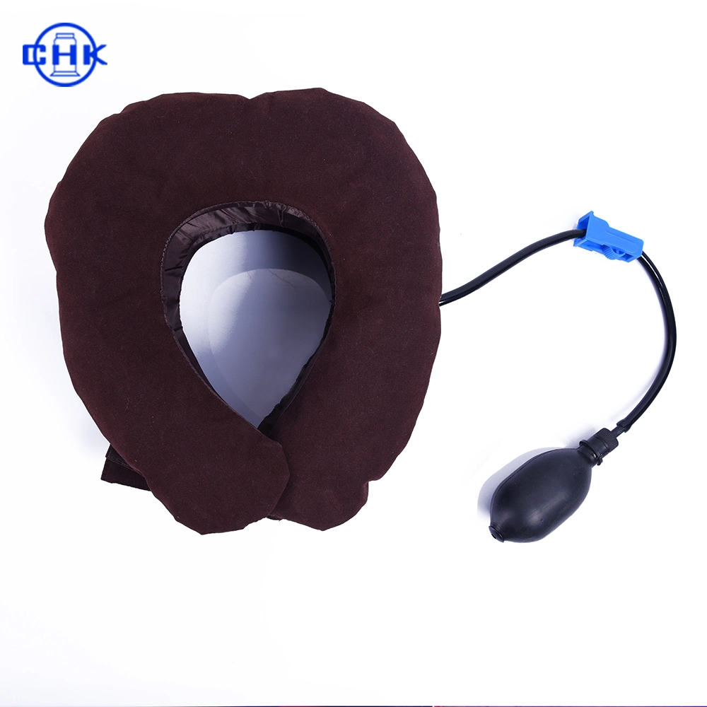 Cervical Neck Traction Device Brace Inflatable and Adjustable with Velvet for Neck, Inflatable Spine Alignment Pillow