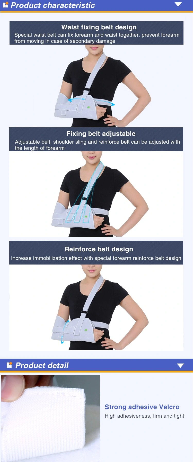Best Selling Shoulder and Arm Support Immobilizing Medical Arm Sling