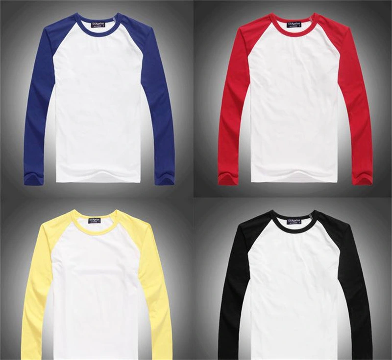 Wholesale O-Neck Collar and Unisex Long Sleeve Multicolor T-Shirt