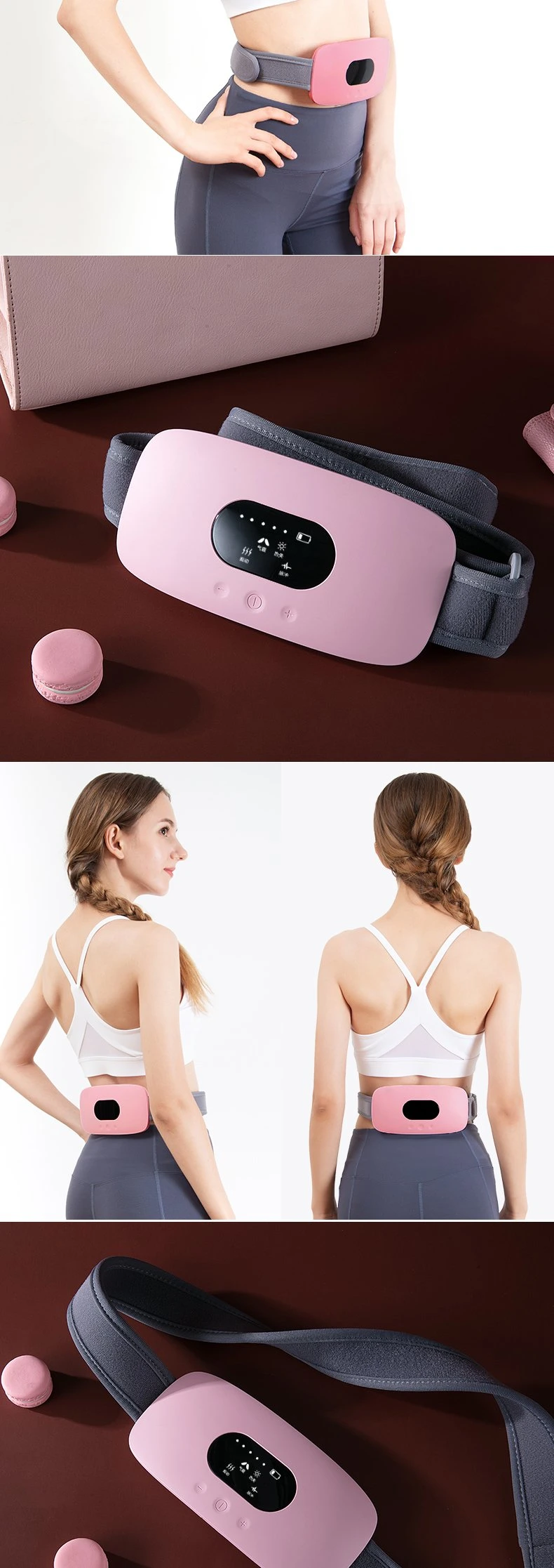 China Supplier Infrared Heating Vibrating Belt Warm Moxibustion Abdominal Massager for Stomach Ach Relief