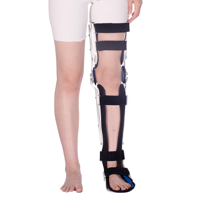 High Quality Adjustable Medical Lower Limb Hinged Hip Knee Ankle Foot Brace Orthosis for Physical Therapy Fixation Support