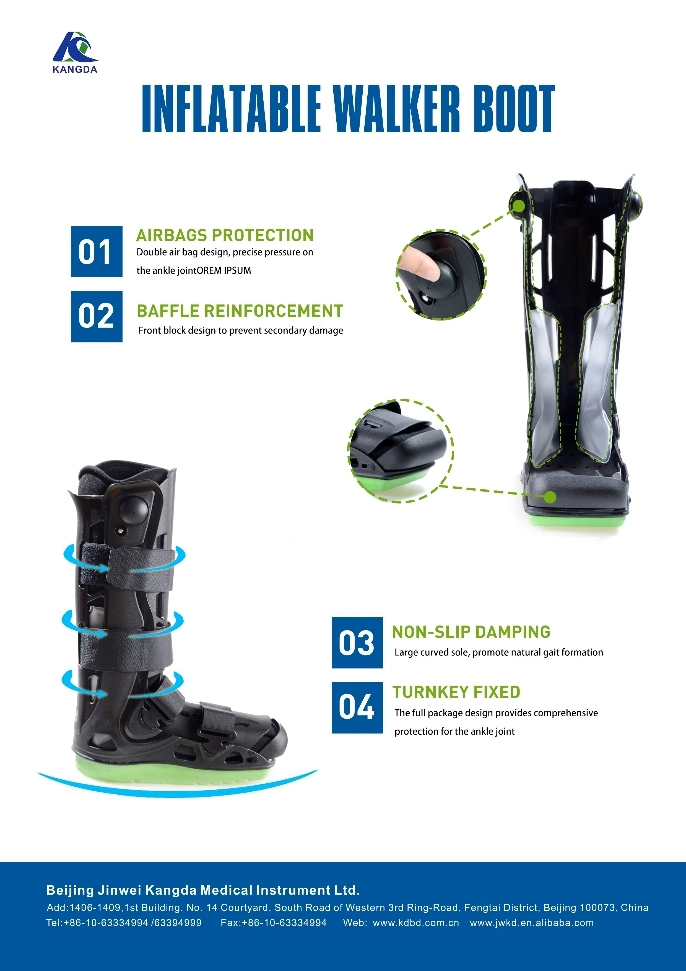 Orthopedic Ankle Fracture Air Walker Boot Integrated Rubber Outsole Physiotherapy Equipment Brace