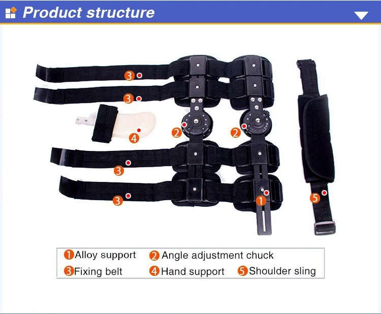 CE/FDA Approval Orthopedic Arm Fracture Elbow Immobilizer ROM Elbow Brace Hinge Elbow Support / Splint with Arm Sling