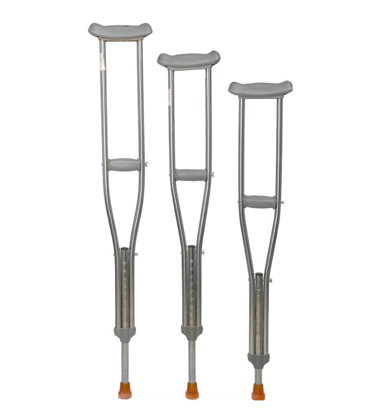 Adjustable Telescopic Crutches, Adjustable Underarm Thick Stainless Steel Medical Elbow Crutches, Hand Crutches