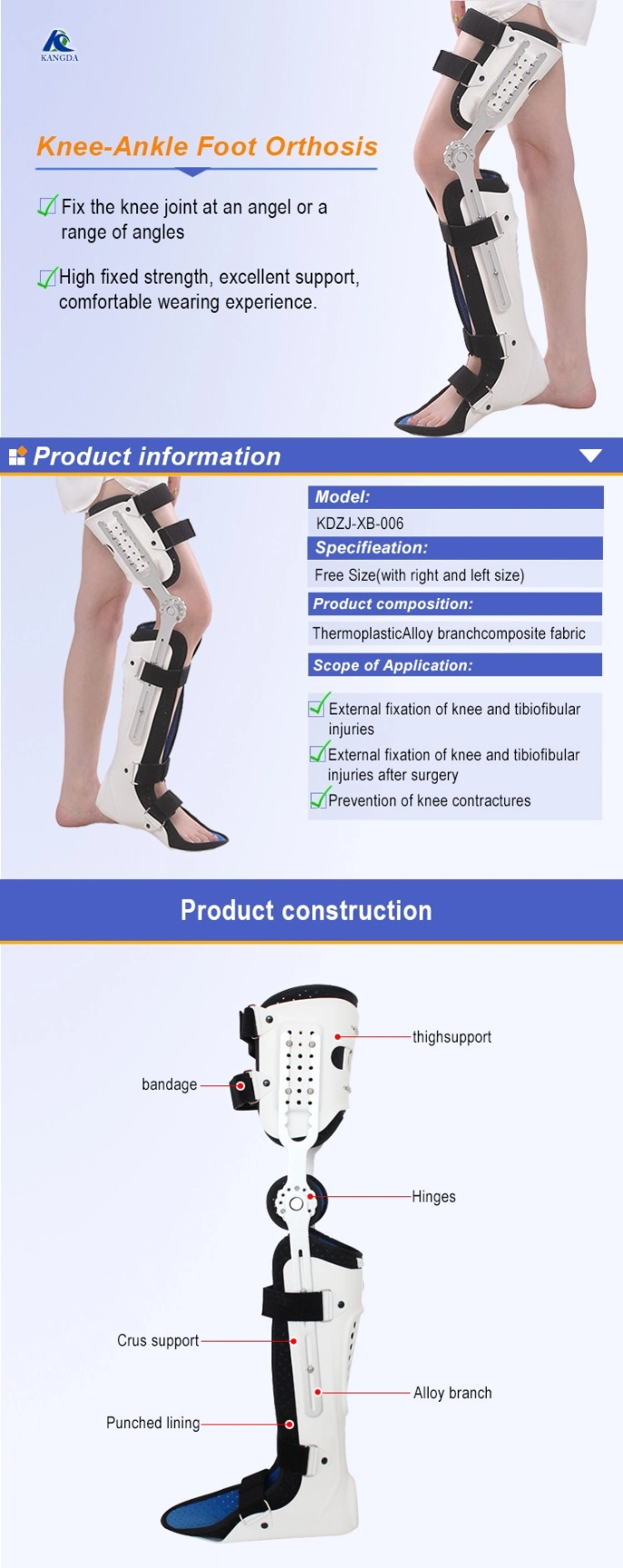 Orthosis Ankle Knee Foot Kafo Brace