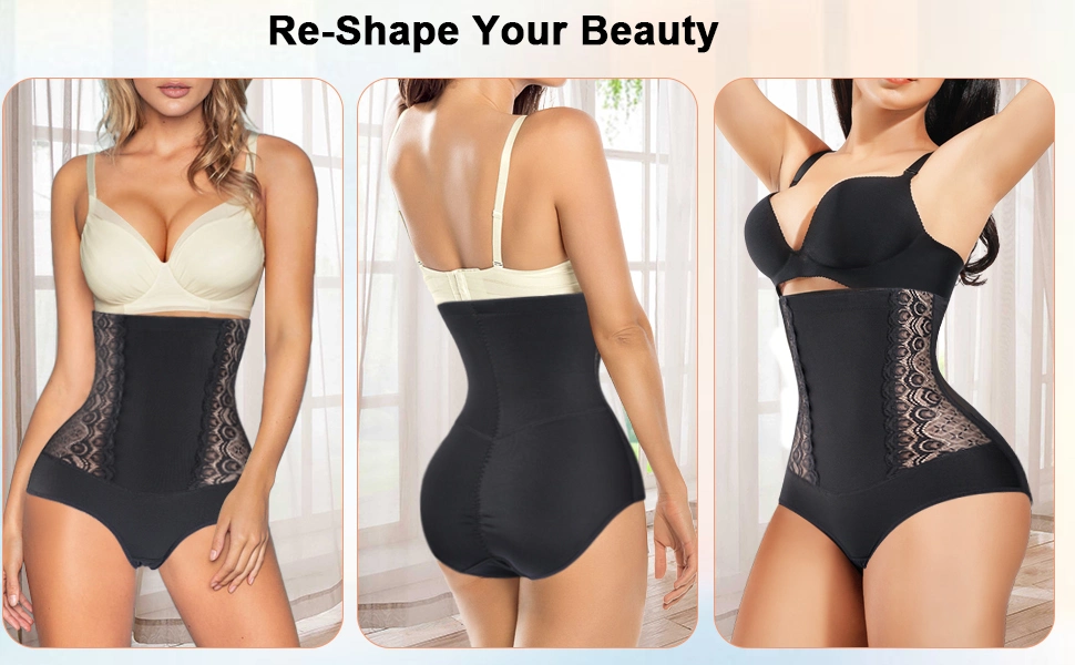 Waist Trainer for Women Butt Lifter High Waist Tummy Control Panty Lace Body Shaper Shorts