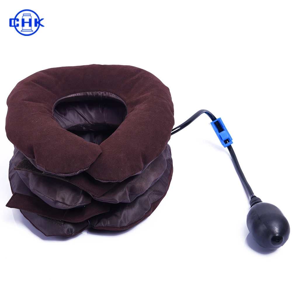 Cervical Neck Traction Device Brace Inflatable and Adjustable with Velvet for Neck, Inflatable Spine Alignment Pillow