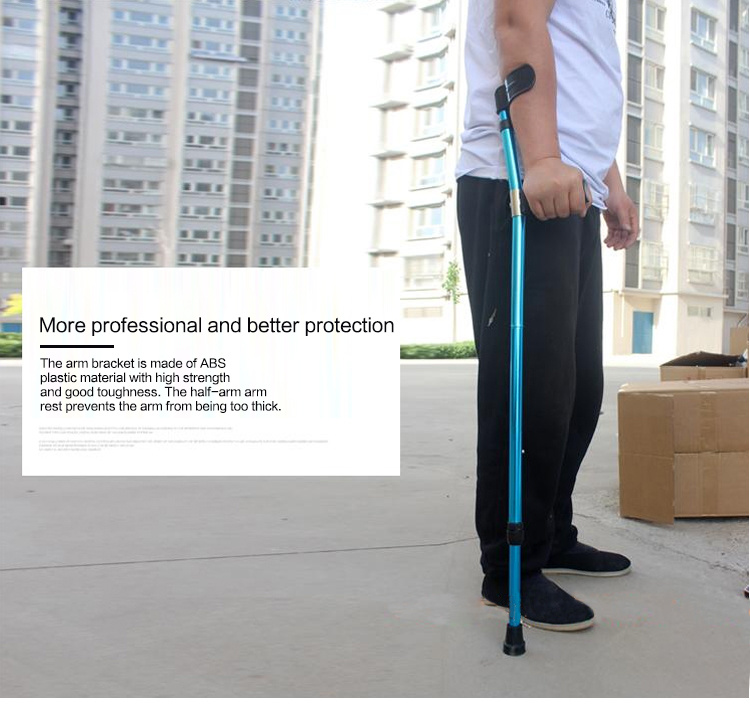 Crutch Manufacture Aluminum Alloy Portable Foldable Elbow Crutches Walking Stick for Elderly and Disabled