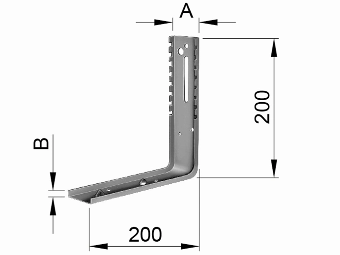 Vertical Arm for Torino Supports, 90 Degree, Metalic Supports