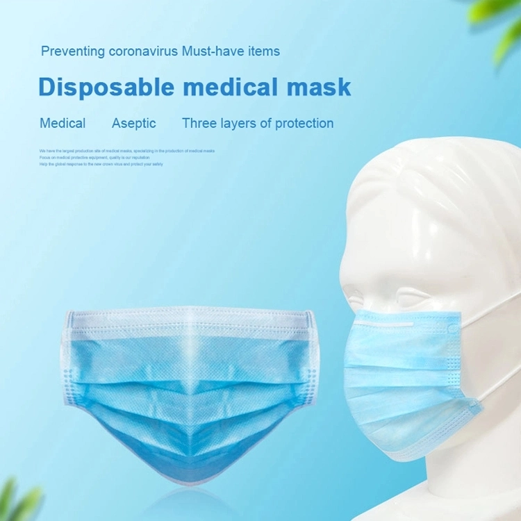 Non-Woven Mouth Mask 3ply Antiviral Respirators Disposable Earloop Face Mask